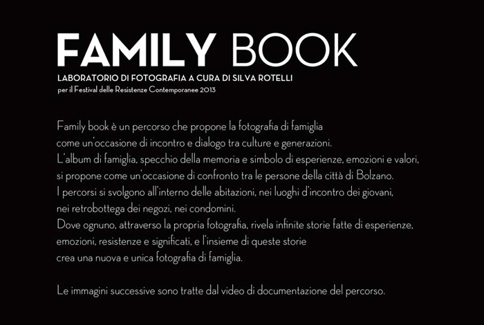FAMILY BOOK - LABORATORIO DI FOTOGRAFIA A CURA DI SILVA ROTELLI